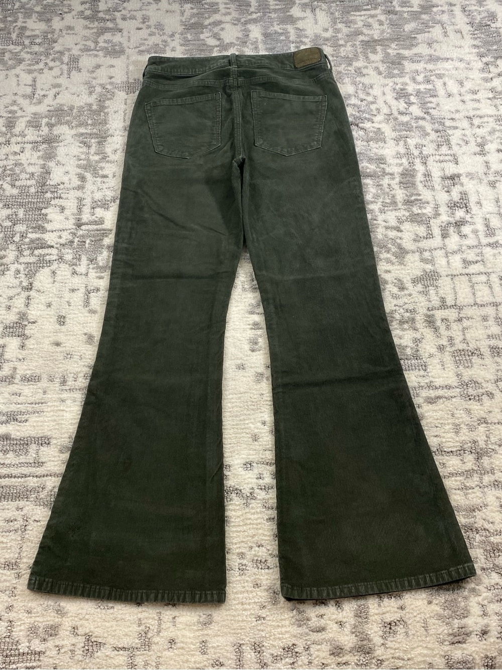 Green American Eagle High Rise Flare Corduroy Pants